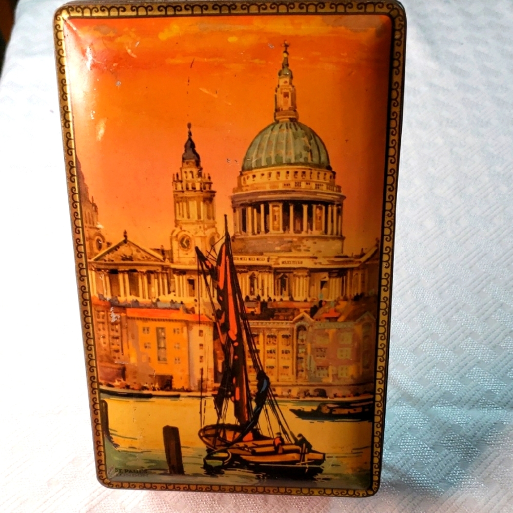 Vintage Riley's Toffee Tin with St. Paul's Cathedral Design